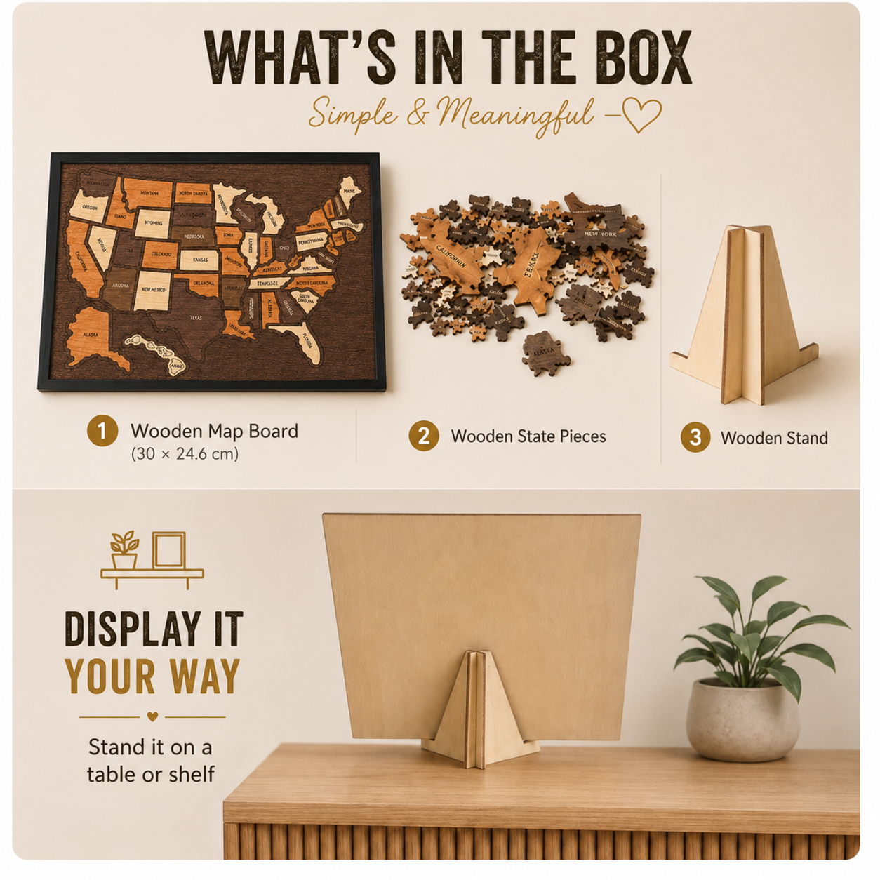 š„Limited Time 49% OFF ā Wooden USA Travel Map Puzzleš§©A Stylish Way to Track Your Journey