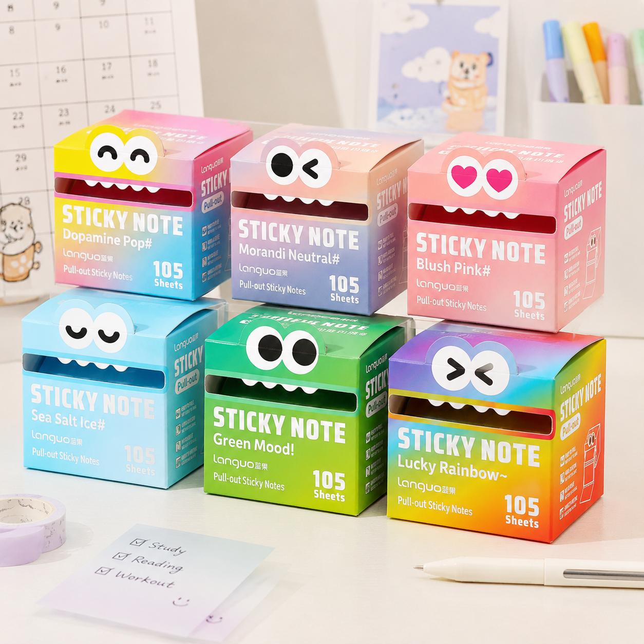 🔥Limited Time 49% OFF | Cute Pull-Out Pearl Sticky Notes Dispenser – Transparent Aesthetic Study Notes for Desk Setup & Office
