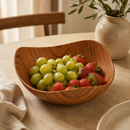 Cherry Wood Grain Triangle Fruit Plate