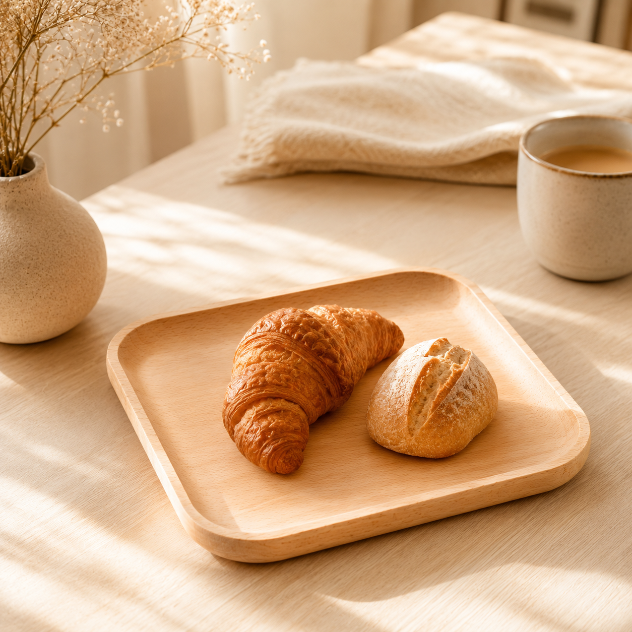 Beech Wood Square Serving Tray