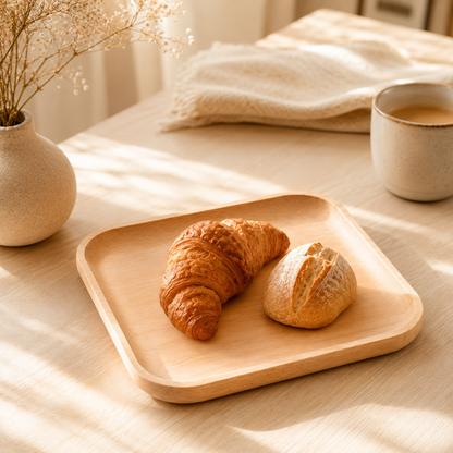 Beech Wood Square Serving Tray