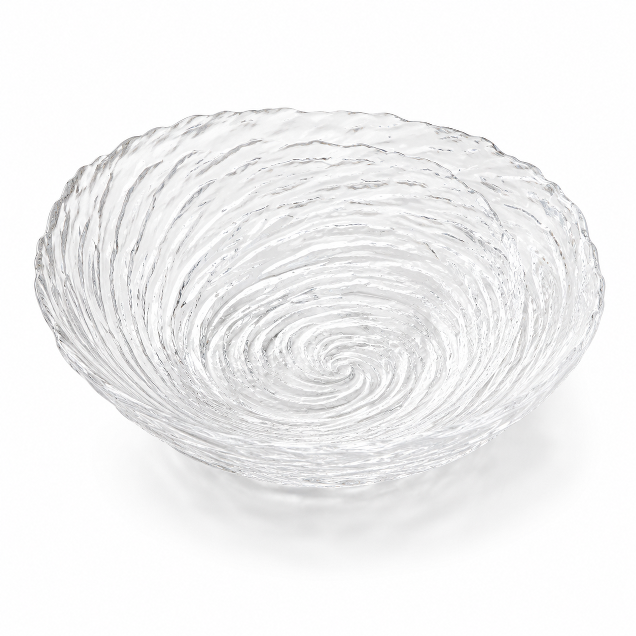 Transparent Ocean Ripple Glass Bowl