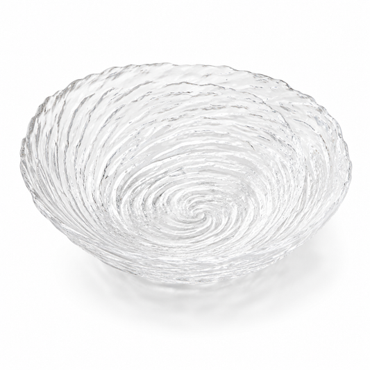Transparent Ocean Ripple Glass Bowl