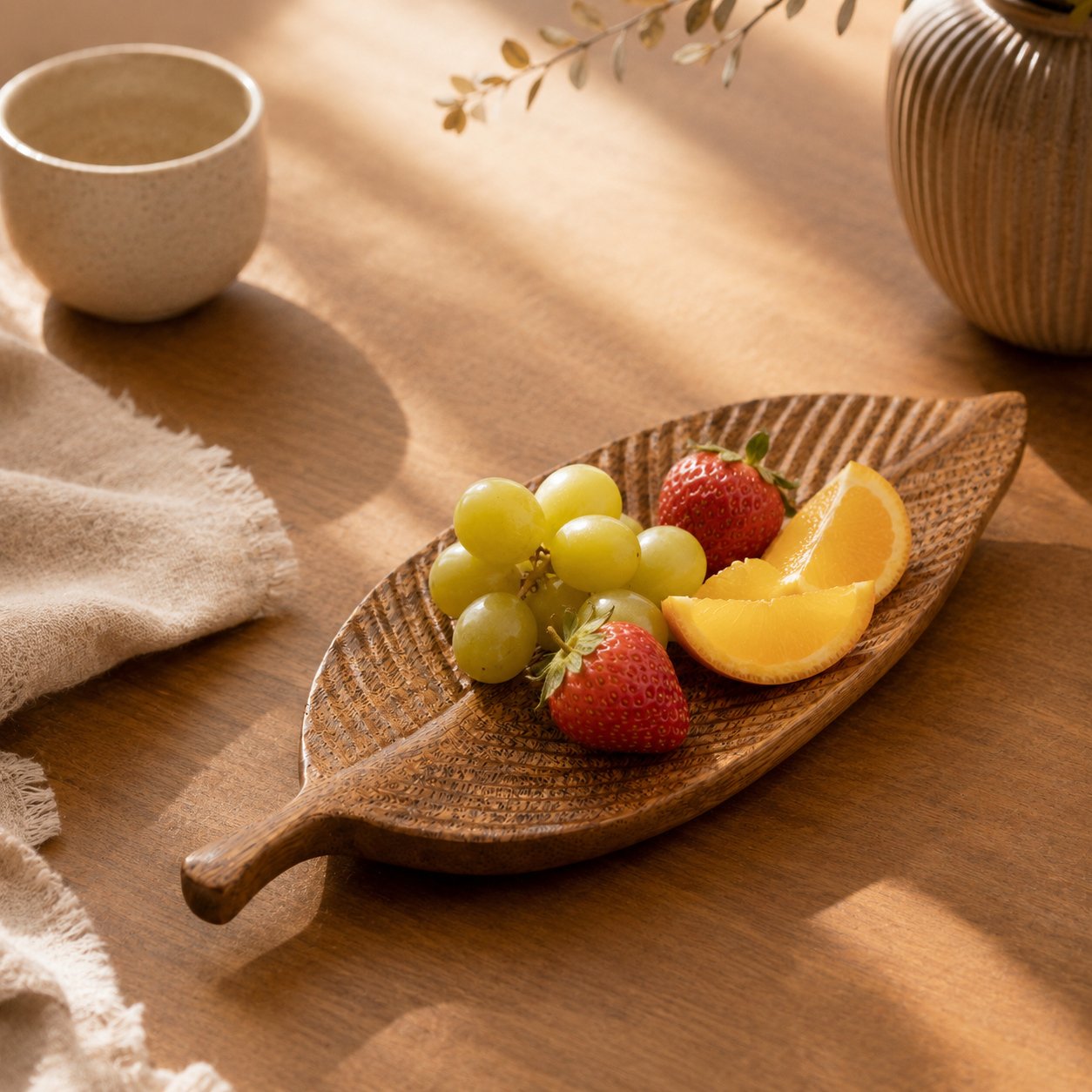 Walnut Slim Leaf Serving Tray