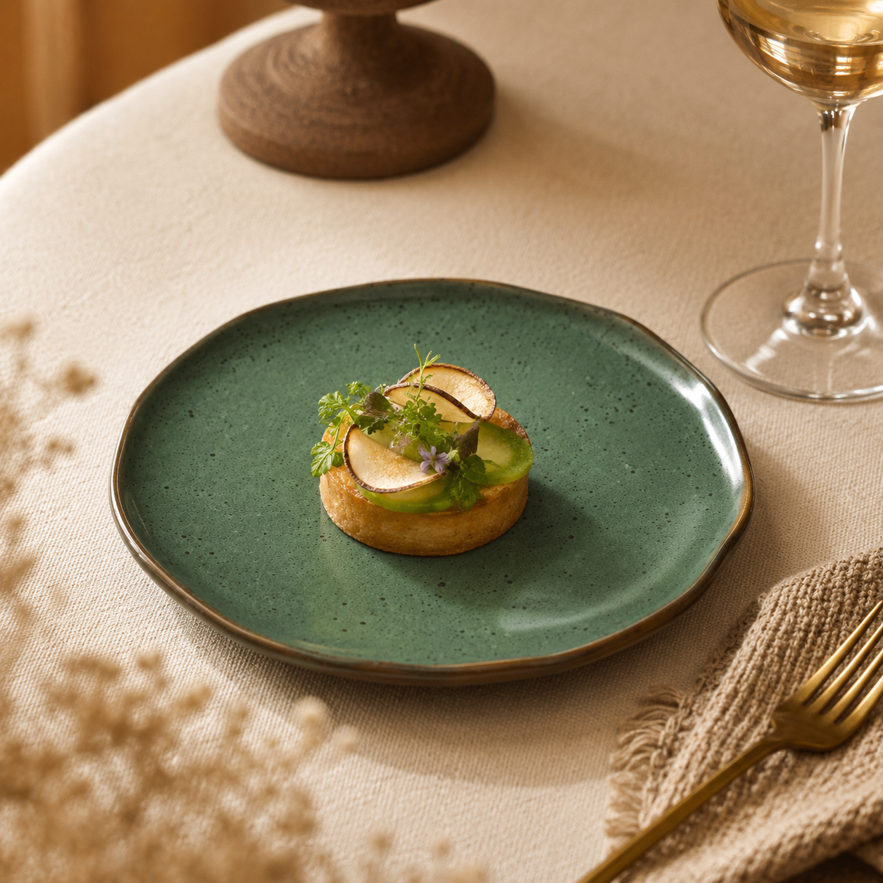 Wave Edge Round Ceramic Plate
