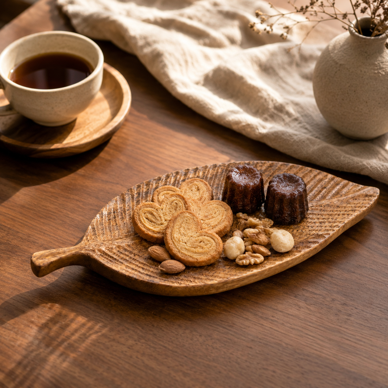 Walnut Slim Leaf Serving Tray