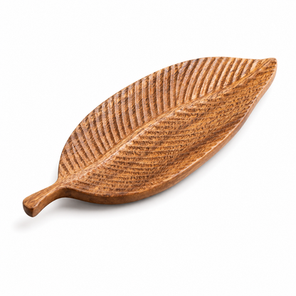 Walnut Slim Leaf Serving Tray