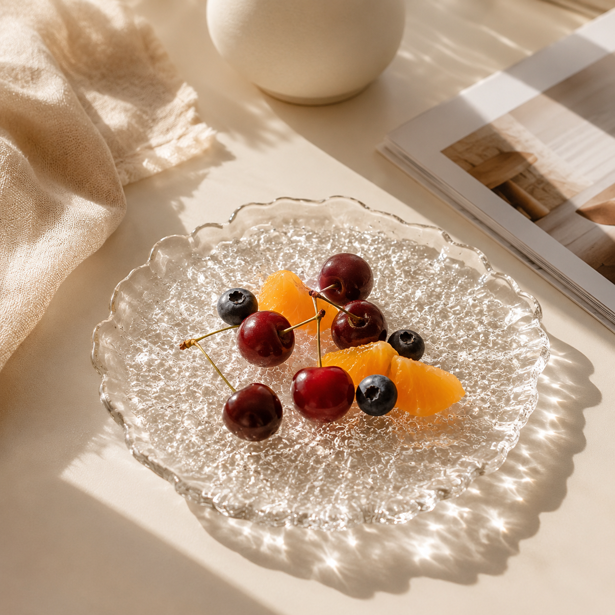 Ice Glow Glass Plate