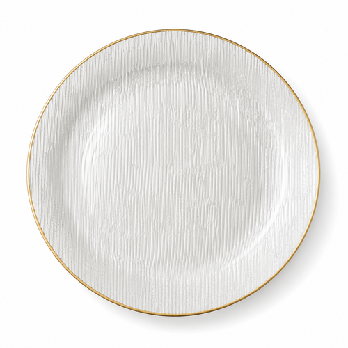 Gold Rim Horizontal Texture Glass Fruit Plate
