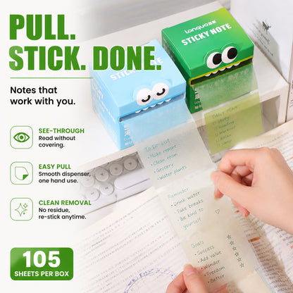 🔥 BUY 1 GET 1 FREE | Cute Pull-Out Pearl Sticky Note – Transparent Aesthetic Study Notes for Desk Setup & Office