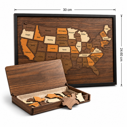 Wooden USA Travel Map Puzzle