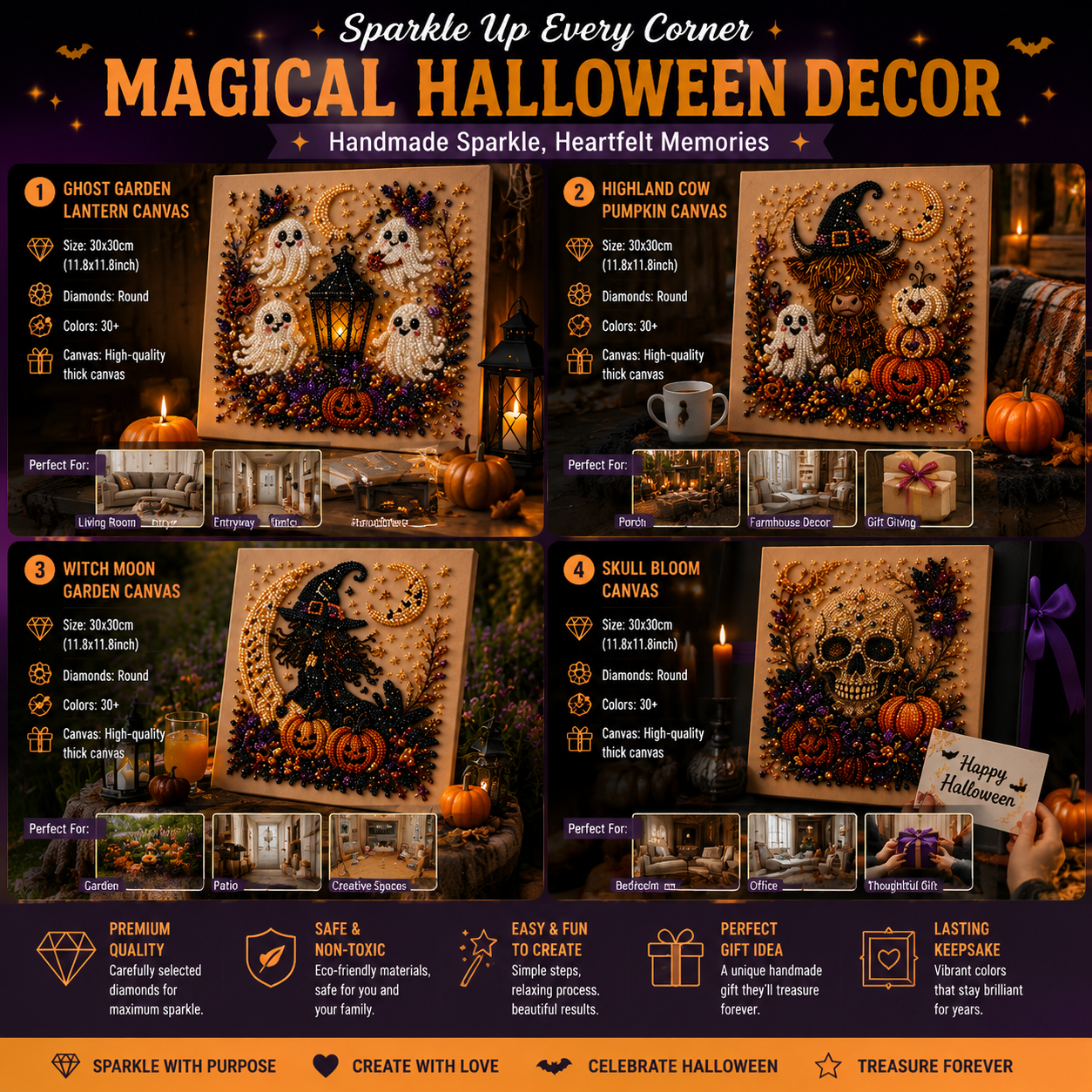 🔥 Limited Time 50%👻✨Halloween Pearl Art DIY Kit – Turn Tiny Pearls into Spooky-Cute Magic