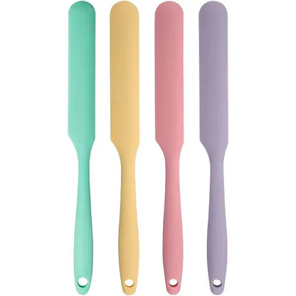 4 Piece Silicone Jar Scraper Spatula Set, Food Grade Long Handle Skinny Spatulas for Jars, Bottles, Mixing Bowls & Containers, Nonstick Heat Resistant Kitchen Gadgets, Kitchenware