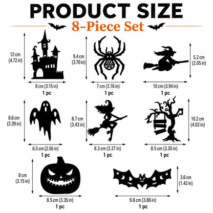 Halloween LED Silhouette Wall Light Stickers,Battery Powered Peel & Stick Decor Lights🎃