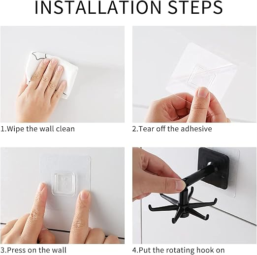 💛Limited Time 50% OFF | 360 Self-Adhesive Rotating Kitchen Hooks