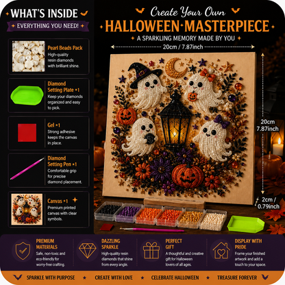 🔥 Limited Time 50%👻✨Halloween Pearl Art DIY Kit – Turn Tiny Pearls into Spooky-Cute Magic