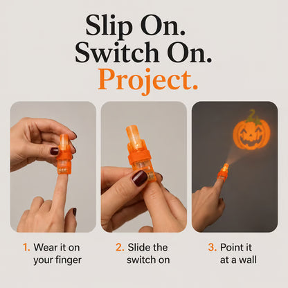 🔥Last Day 50% OFF | 🎃4PCS Halloween Finger Projector Lights – Mini Pattern Projector
