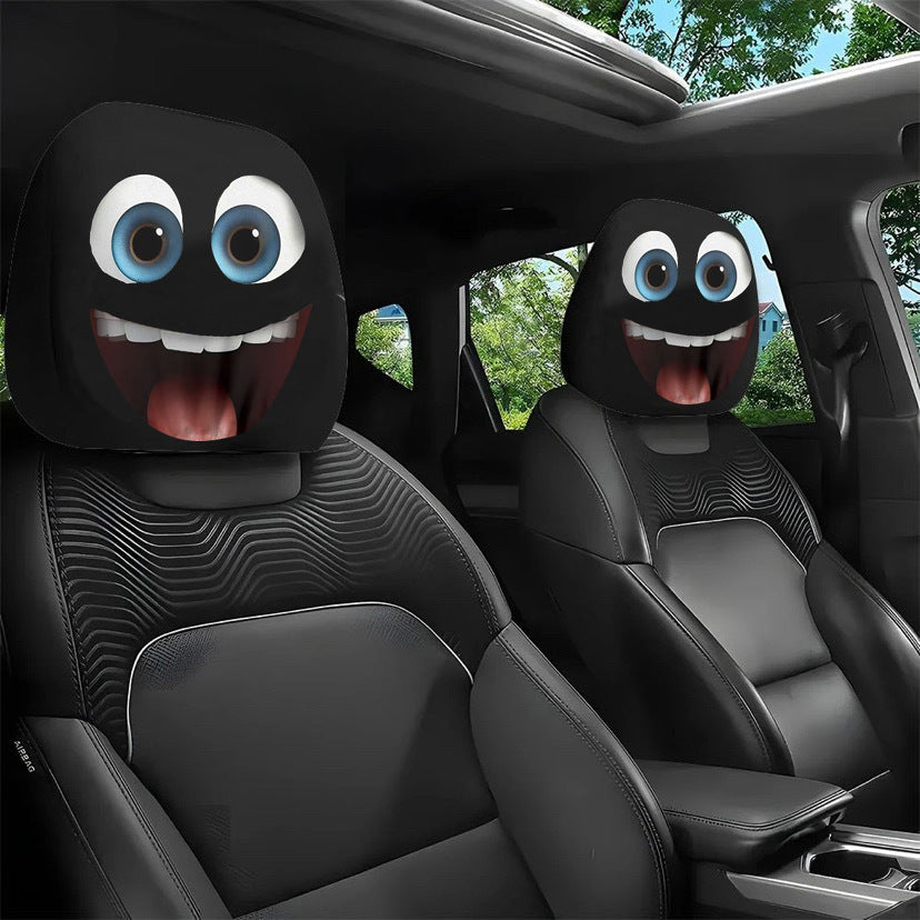 🎃 The Ultimate Prank: 👻 2-in-1 Creepy Car Headrest Cover & Prank Mask (2PCS)
