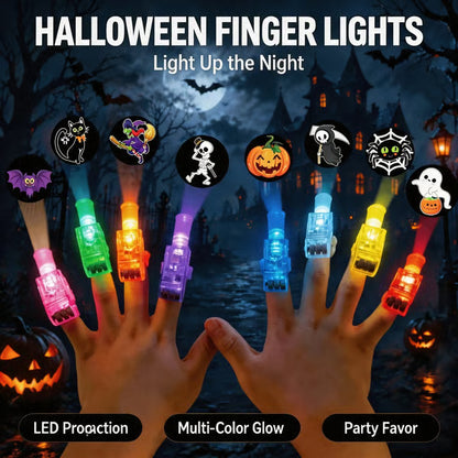 🔥Last Day 50% OFF | 🎃4PCS Halloween Finger Projector Lights – Mini Pattern Projector