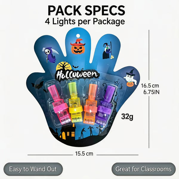 🔥Last Day 50% OFF | 🎃4PCS Halloween Finger Projector Lights – Mini Pattern Projector