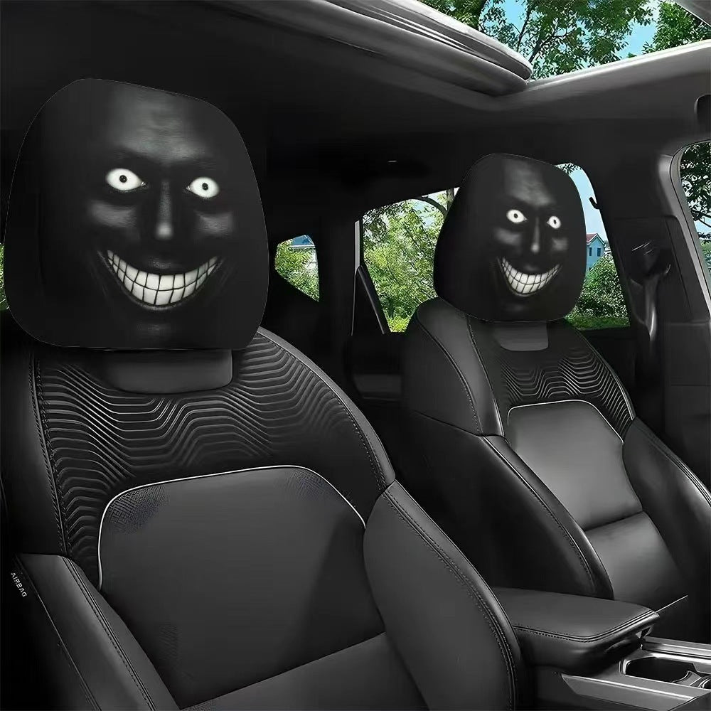 🎃 The Ultimate Prank: 👻 2-in-1 Creepy Car Headrest Cover & Prank Mask (2PCS)
