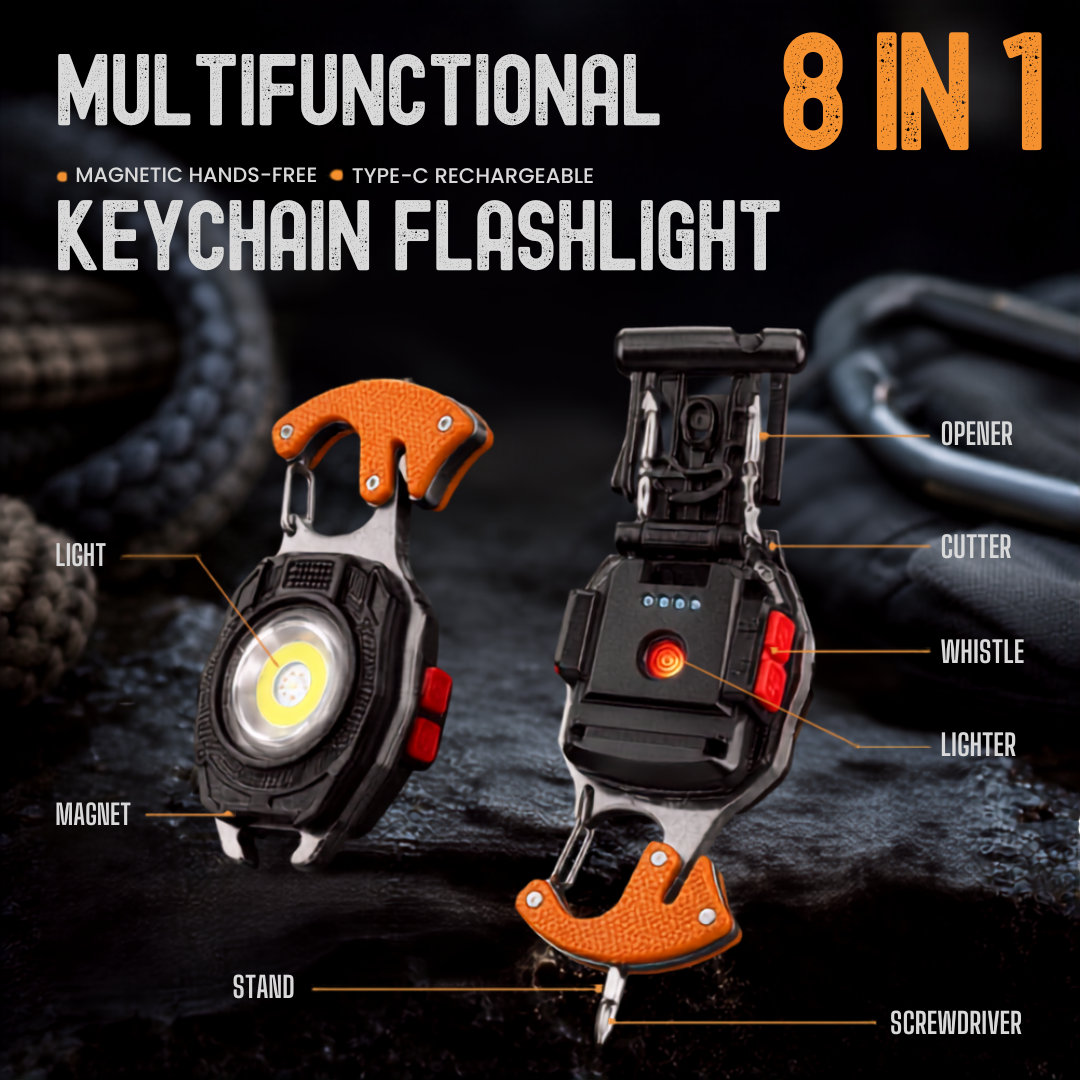 🎁Last Day Promotion 49% OFF🔥8-in-1 Multifunctional Keychain Flashlight🔦🌈