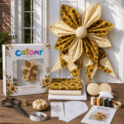 🏆 Early Bird Sale 50% OFF🔥 – Large Patchwork Bow Sewing Kit