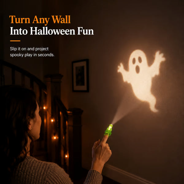 🔥Last Day 50% OFF | 🎃4PCS Halloween Finger Projector Lights – Mini Pattern Projector