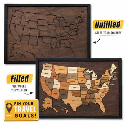 Wooden USA Travel Map Puzzle