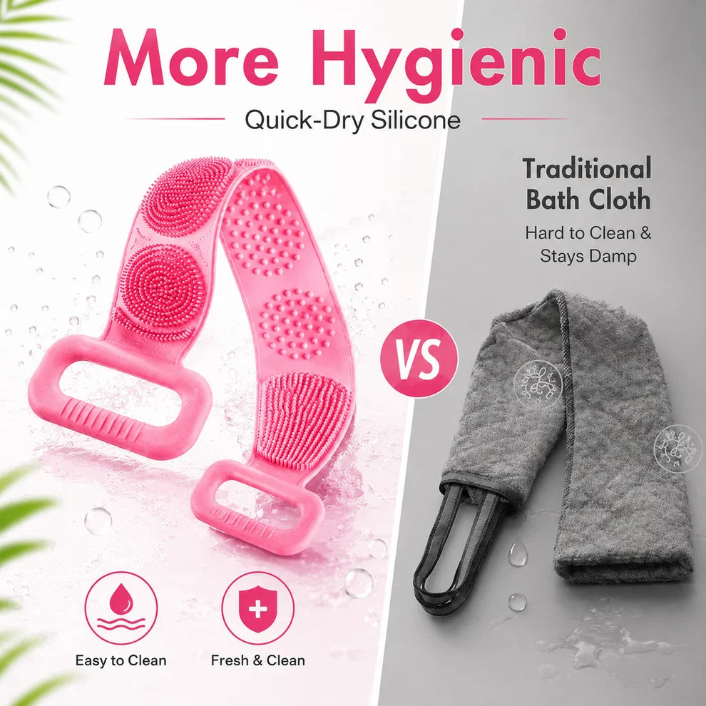 🛀Limited-Time 50% OFF💦Silicone Bath Brush Double-Sided Exfoliating Back Scrubber