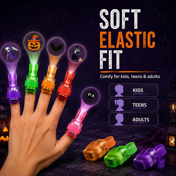 🔥Last Day 50% OFF | 🎃4PCS Halloween Finger Projector Lights – Mini Pattern Projector