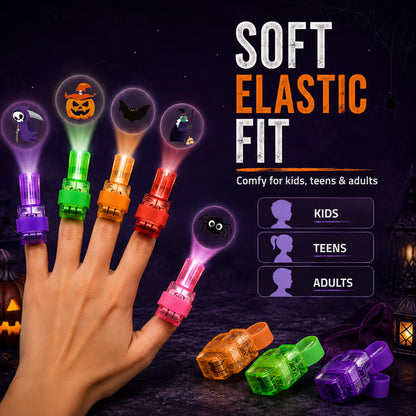 🔥Last Day 50% OFF | 🎃4PCS Halloween Finger Projector Lights – Mini Pattern Projector