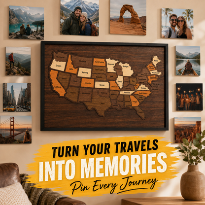 Wooden USA Travel Map Puzzle