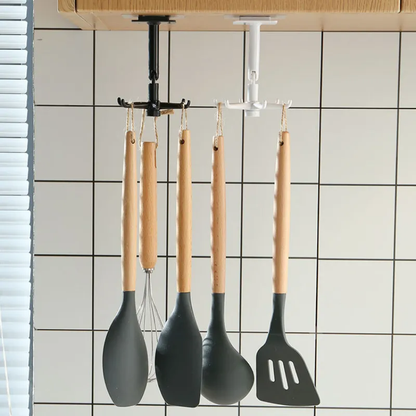 💛Limited Time 50% OFF | 360 Self-Adhesive Rotating Kitchen Hooks