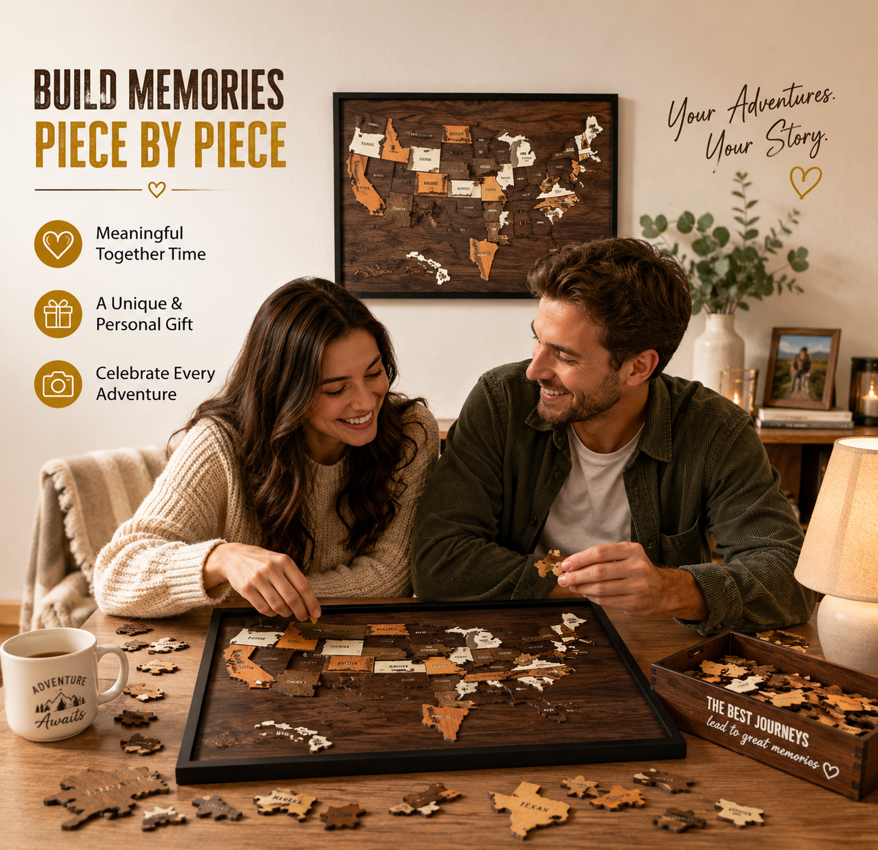 Wooden USA Travel Map Puzzle