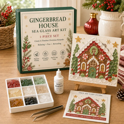 🔥 LAST DAY 49% OFF – 🎄DIY Christmas Sea Glass Art Kit | All-Inclusive Mosaic Set with Sea Glass, Adhesive, Sturdy Base & Festive Holiday Designs ✨