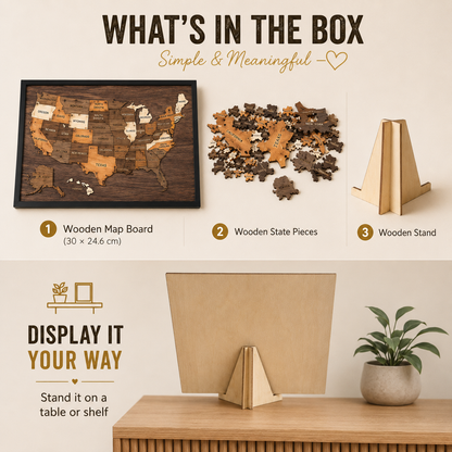 Wooden USA Travel Map Puzzle
