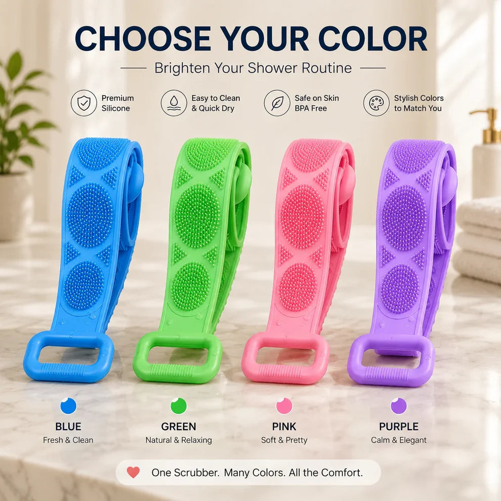 🛀Limited-Time 50% OFF💦Silicone Bath Brush Double-Sided Exfoliating Back Scrubber