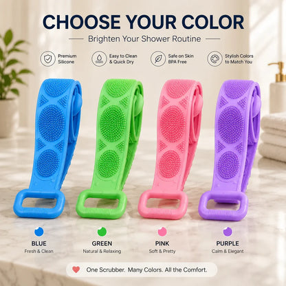 🛀Limited-Time 50% OFF💦Silicone Bath Brush Double-Sided Exfoliating Back Scrubber