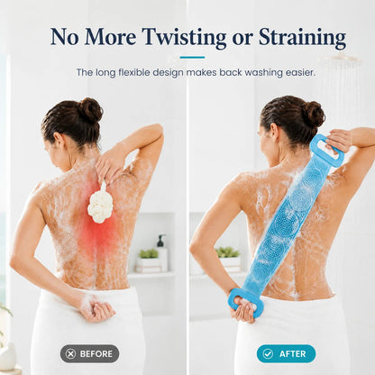 🛀Limited-Time 50% OFF💦Silicone Bath Brush Double-Sided Exfoliating Back Scrubber