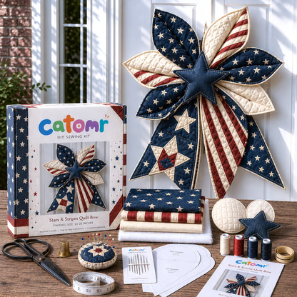 🏆 Early Bird Sale 50% OFF🔥 – Large Patchwork Bow Sewing Kit