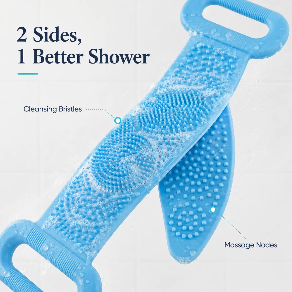 🛀Limited-Time 50% OFF💦Silicone Bath Brush Double-Sided Exfoliating Back Scrubber