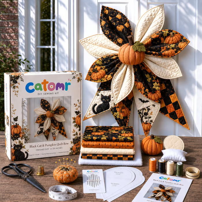 🏆 Early Bird Sale 50% OFF🔥 – Large Patchwork Bow Sewing Kit