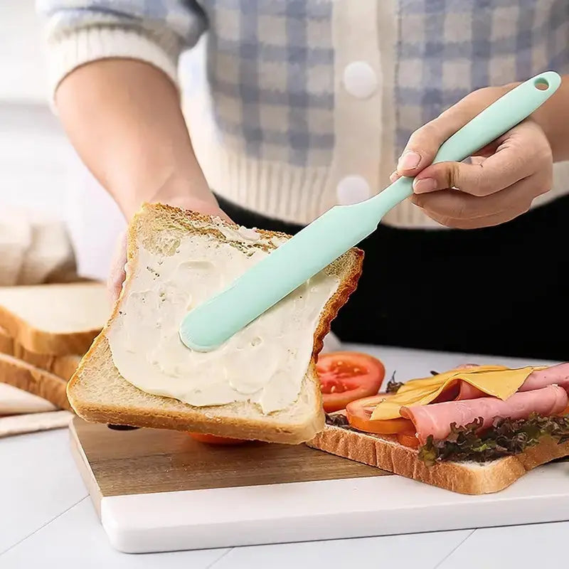 4 Piece Silicone Jar Scraper Spatula Set, Food Grade Long Handle Skinny Spatulas for Jars, Bottles, Mixing Bowls & Containers, Nonstick Heat Resistant Kitchen Gadgets, Kitchenware