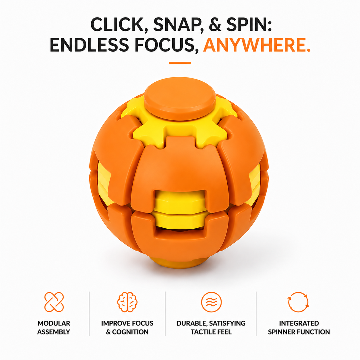🔥Early Bird Sale | 49% OFF 3D Stress Relief Fidget Ball - Over 3,000+ Happy Spinners!