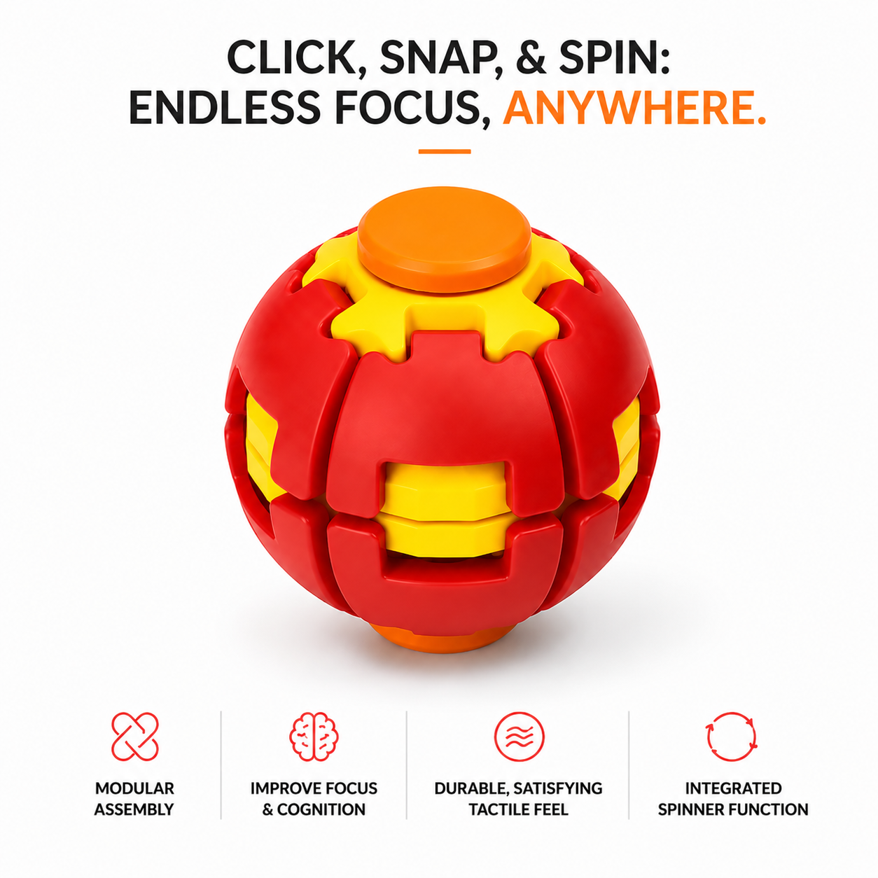🔥Early Bird Sale | 49% OFF 3D Stress Relief Fidget Ball - Over 3,000+ Happy Spinners!