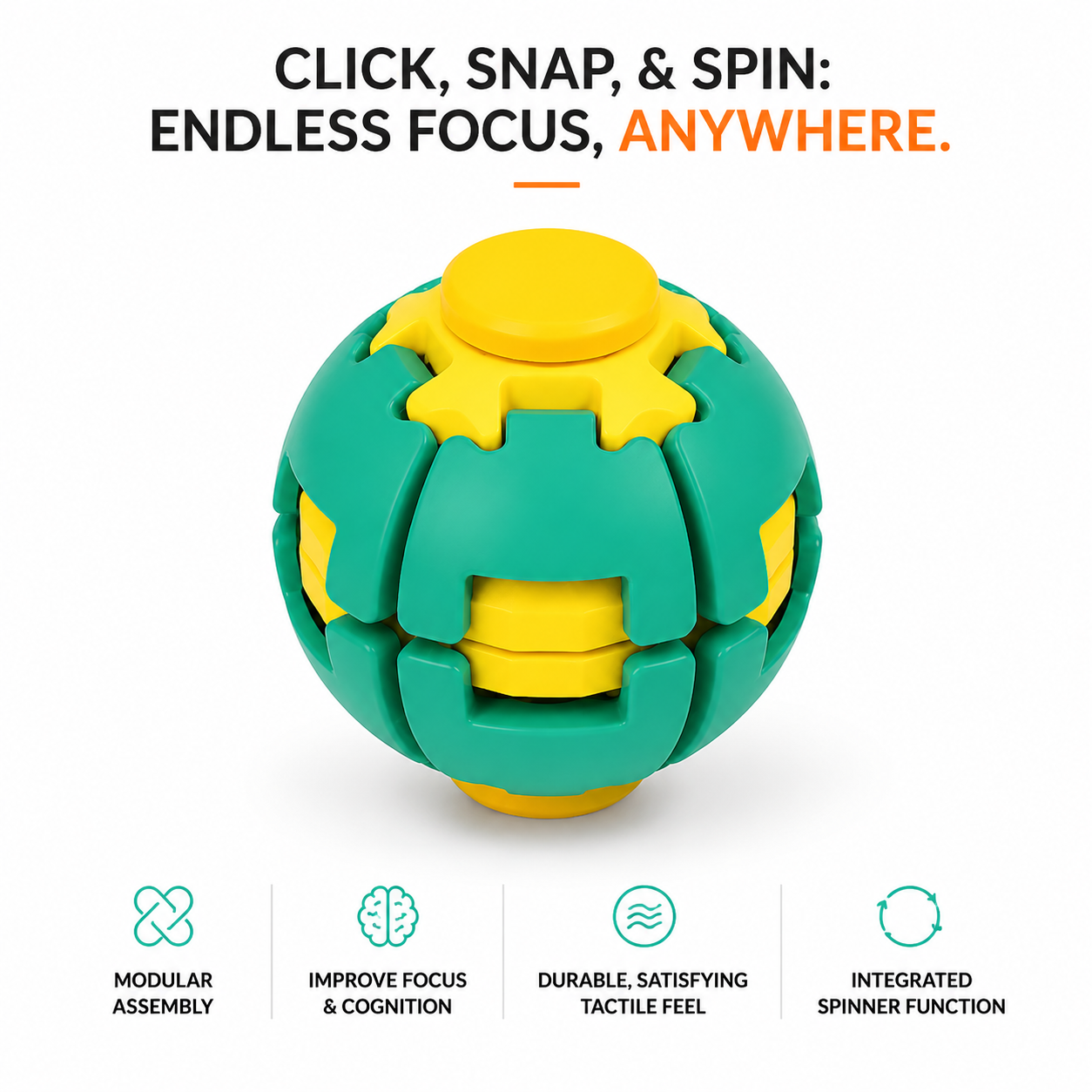 🔥Early Bird Sale | 49% OFF 3D Stress Relief Fidget Ball - Over 3,000+ Happy Spinners!