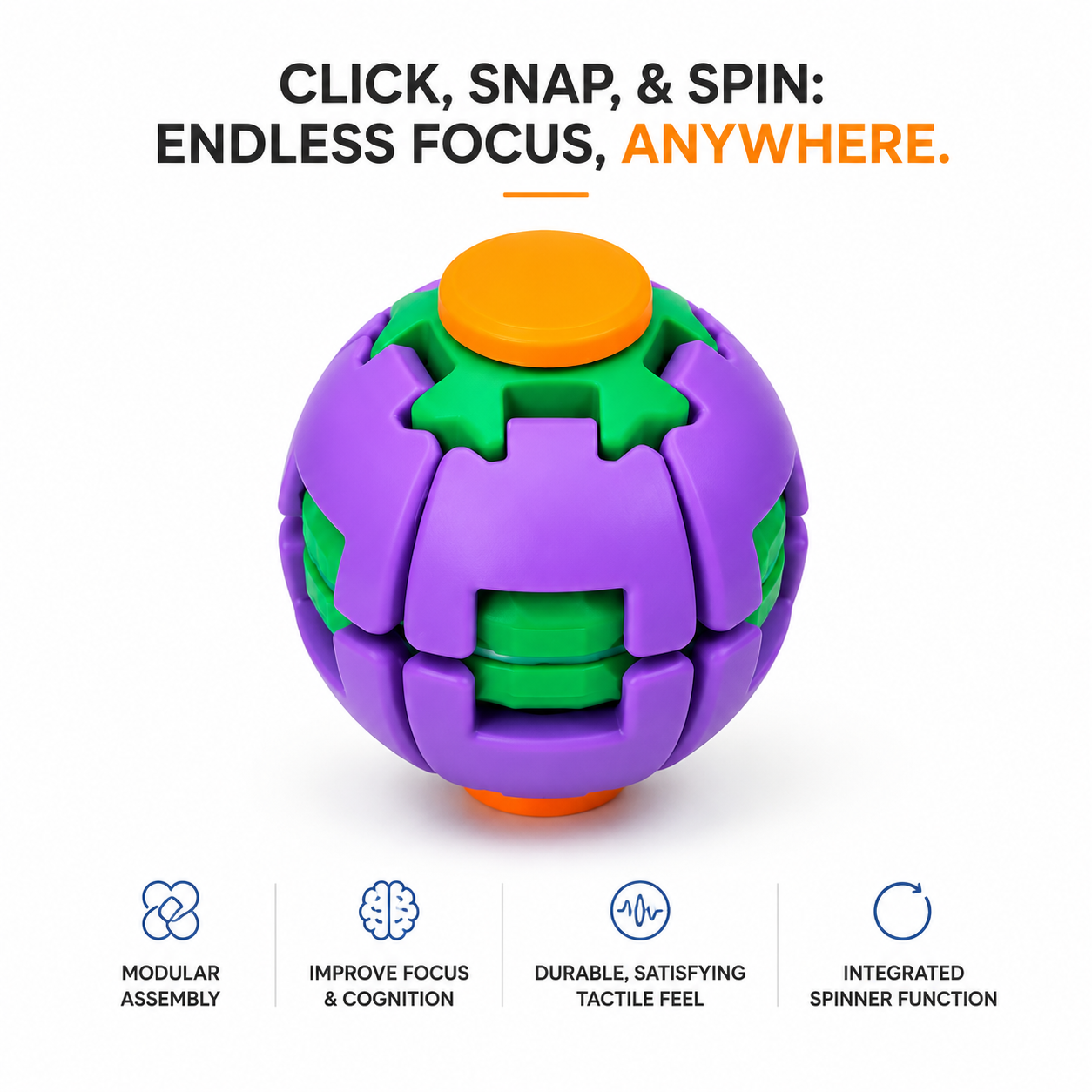 🔥Early Bird Sale | 49% OFF 3D Stress Relief Fidget Ball - Over 3,000+ Happy Spinners!