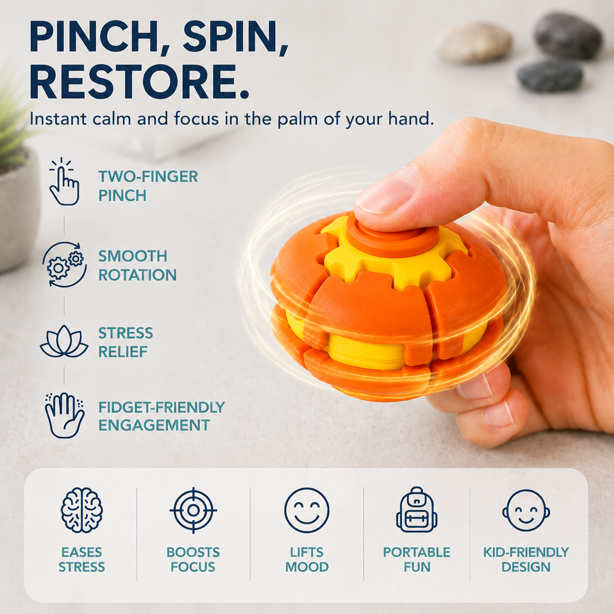 🔥Early Bird Sale | 49% OFF 3D Stress Relief Fidget Ball - Over 3,000+ Happy Spinners!