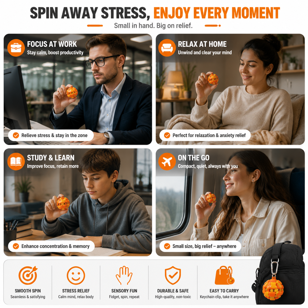 🔥Early Bird Sale | 49% OFF 3D Stress Relief Fidget Ball - Over 3,000+ Happy Spinners!